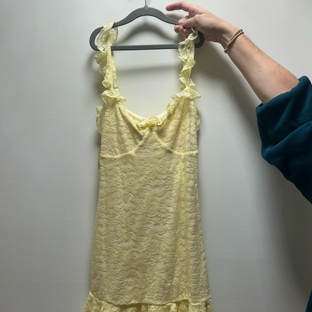 Princess Polly Yellow Lace Mini Dress